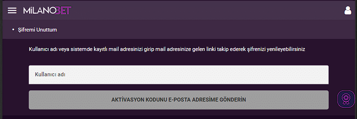 Milanobet Şifremi Unuttum