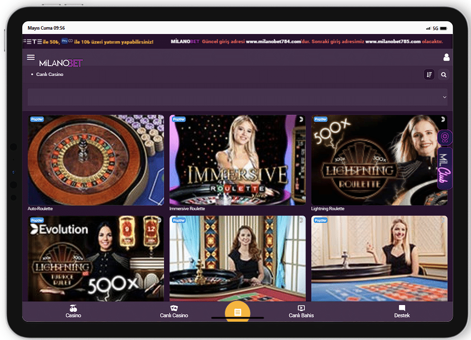 Milanobet Canlı Casino